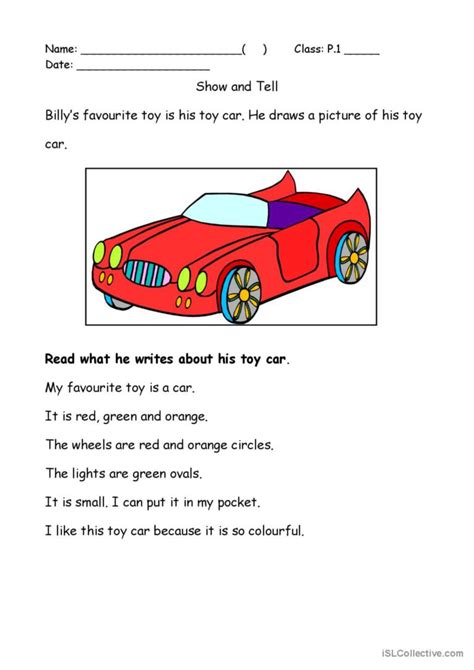My Favourite Toy English Esl Worksheets Pdf And Doc