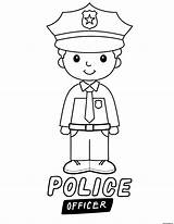 Policier Coloriage Officer Officier Jeune Cop Imprimer Helper sketch template