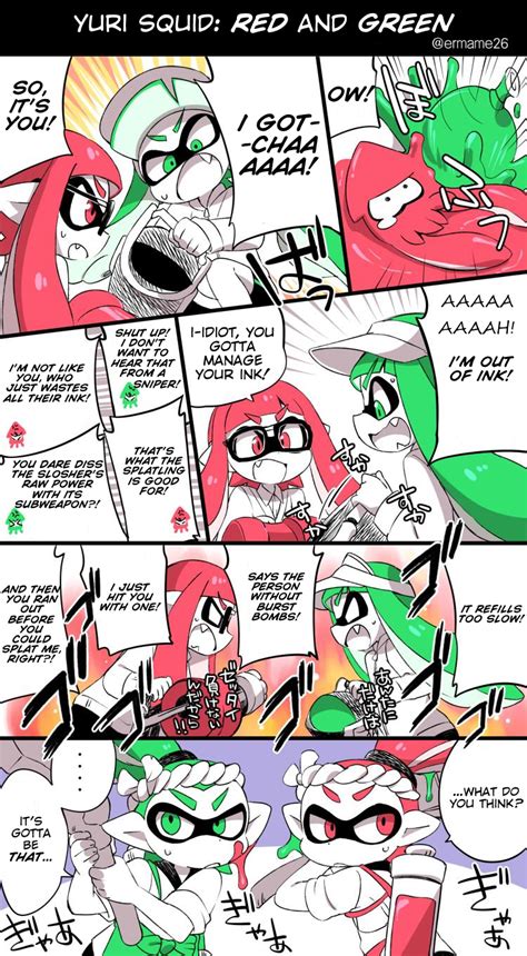 yuri squid red and green part one splatoon know