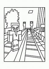 Coloring Minecraft Pages Printable Library Clipart Train sketch template