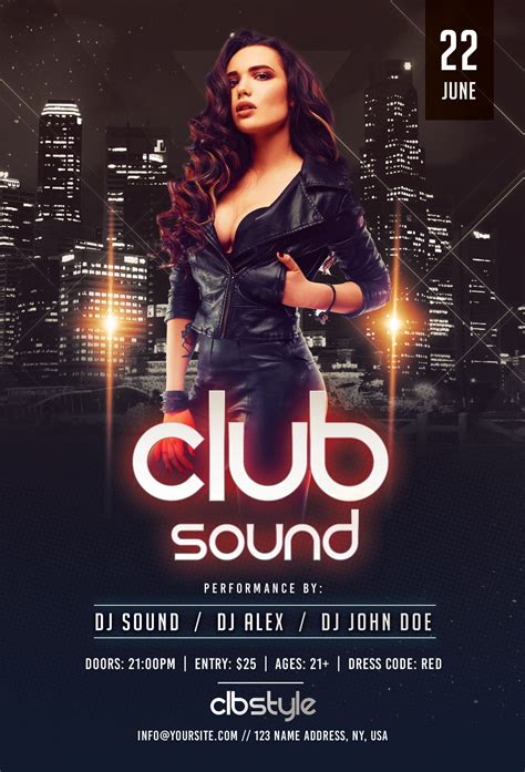 club sound night  psd flyer template stockpsd