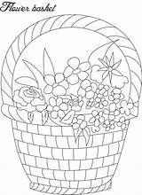 Flower Coloring Basket Pages Pot Flowers Kids Printable Drawing Colouring Sketch Clipart Print Decorative Colour Pdf Color Pots May Worksheet sketch template