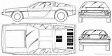 Delorean Dmc Blueprints Blueprint Car Back Future Derby Pinewood 1981 Coupe доску выбрать Zeichnung Views sketch template