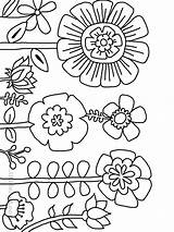 Pagine Patterns Fiori Tema Bordar Embroidery Coloriage Crafter Diseños sketch template