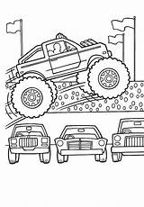 Monster Coloring Truck Cars Jumps Over sketch template