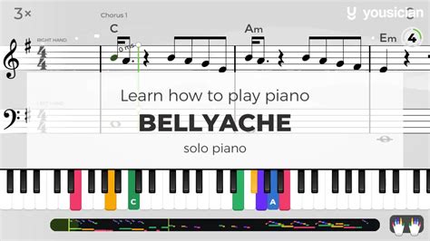 learn   play bellyache  piano yousician