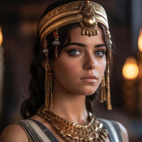 Premium Ai Image Portrait Of A Beautiful Egyptian Woman With Golden