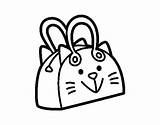 Handbag Coloring Cat Face Purse Colorear Pages Coloringcrew Template sketch template