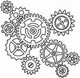 Gears Steampunk Cogs Coloring Drawing Pages Gear Engranajes Drawings Para Template Stencils Clock Dibujos Patterns Dibujo Sketch Pattern Paper Pdf sketch template