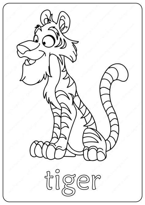 printable tiger outline coloring page