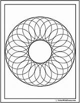 Geometric Coloring Shapes Pages Printable Circle Shape Adult Print Wreath Color Circles Designs Getdrawings Customize Circular Colorwithfuzzy Getcolorings sketch template