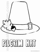 Coloring Hat Pilgrim Thanksgiving Pilgram Printable Kids Print sketch template