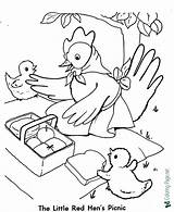 Hen Red Little Coloring Pages Color Fairy Tales Sheet Tale sketch template