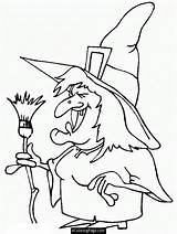Coloring Pages Witches Broom Halloween Kids Witch Popular Happy sketch template