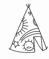 Coloring Teepee Pages Simple Tent Clipart Drawing Tipi Printable Color Objects Sheets Native Commandments Lis Fleur Ten Cliparts Iditarod Easy sketch template