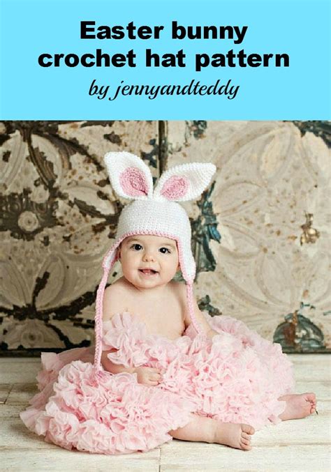 pdf easter bunny crochet hat pattern size newborn 1 year