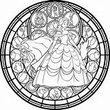 Coloring Stained Glass Beast Beauty Pages Window Disney Mandala Library Clipart sketch template