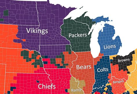 nfl fan map favorite team  county business insider