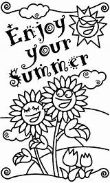 Coloring Summer Pages Happy Kindergarten Kids Sheets Colouring Choose Board Print sketch template