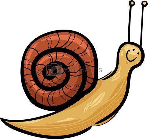 royalty  vector cute snail cartoon illustration  izakowski