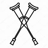 Crutches Forearm Vectorified sketch template