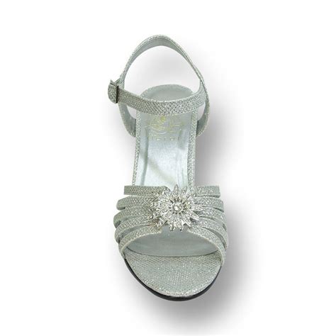fic floral melina women extra wide width ankle strap sandal silver     additional