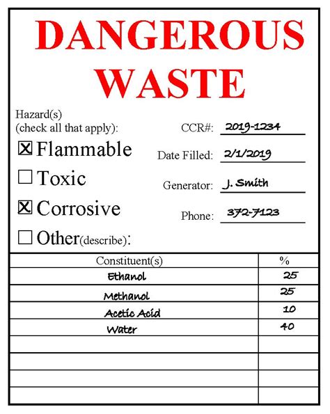 hazardous waste accumulation storage  labeling wsu tri cities
