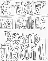 Bullying Coloring Pages Colouring Anti Stop Quotes Kids Quote Doodles Doodle Printable Activities Alley Posters Color Bullies Classroom School Sheets sketch template