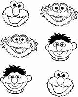Sesame Street Coloring Pages Printable Ernie Bert Characters Face Printables Birthday Cartoon Colouring Elmo Print Clipart Sheets Color Muppets Cookie sketch template