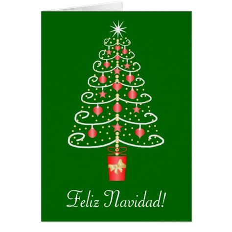 christmas tree feliz navidad spanish christmas card zazzle