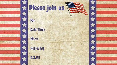patriotic invitations  printable fill  patriotic theme invitations