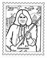Printable Suffrage Geronimo Postage sketch template