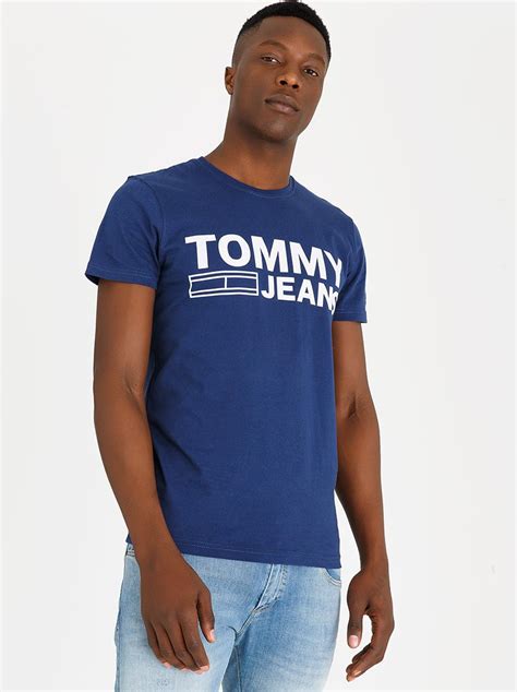 tommy jeans basic  shirt blue tommy hilfiger  shirts vests superbalistcom