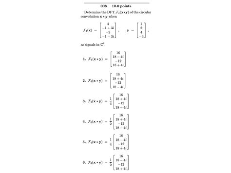 008 10 0 Points Determine The Dft F4 X Y Of The
