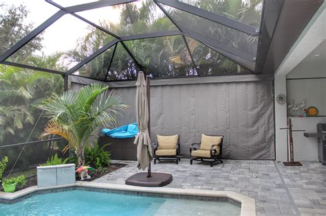 gallery outdoor curtains  ultimate pool cage privacy  lanai