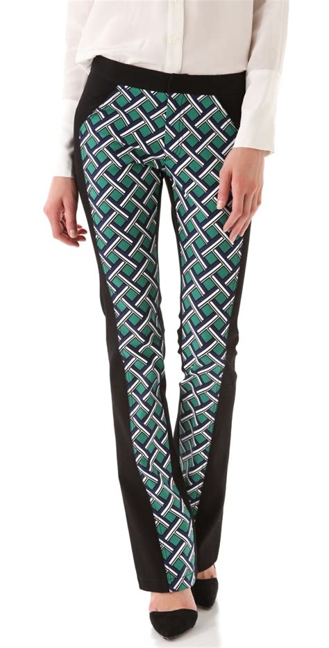 seamed lattice print pants