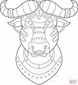 Buffalo Stier Dieren Sabres Supercoloring Colorare sketch template