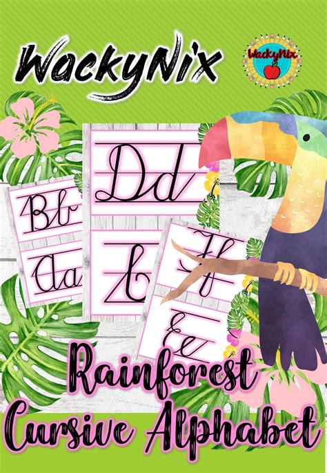 rainforest cursive alphabet  wackynix