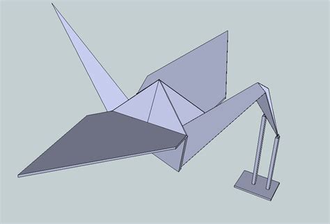 origami crane   model  printable stl cgtradercom