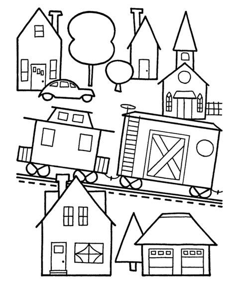 town coloring pages coloring home