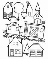 Coloring Town Pages Christmas Toys Train Printable Sheet Toy Kids Fun Sheets Children Color City Honkingdonkey Popular Drawings Comments Shopping sketch template