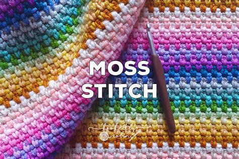 crochet moss stitch written pattern hooked  robin