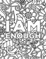 Coloring Pages Affirmations Self Sheets Positive Printable Care Esteem Affirmation Adult Floral Colouring Adults Pdf Template Mandala Worksheets Book Choose sketch template