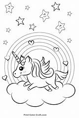 Unicorn Coloring Pages Rainbow Cute Hearts Printable Print Colorful Girls Color Kids Easy Animal Colouring Adults Heart Sheets Sheet Printcolorcraft sketch template