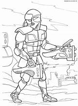 Future Army Coloring Boys Combat Android Pages Soldier sketch template