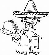 Coloring Taco Mexican Chef Vector Stock Illustration Premium Depositphotos sketch template
