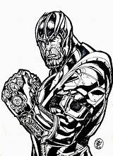 Thanos Marvel Printable Villains sketch template