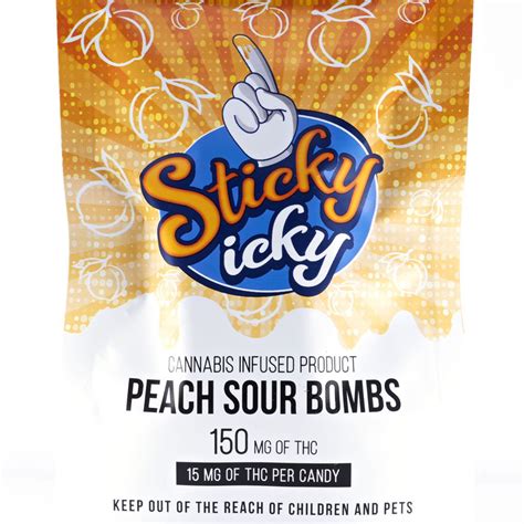 sticky icky peach sour bombs  mg weeddeal