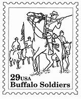 Coloring Buffalo Soldiers Stamp Pages Printable Postage Soldier People Sheets Stamps Postal Army Activity Print Bluebonkers Featured Authorized Usage Service sketch template