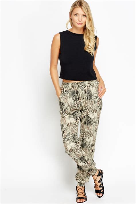 printed lightweight trousers